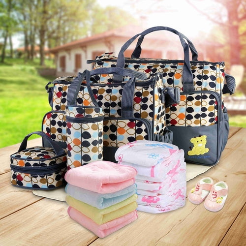 Each Set Contains 5 Pieces Of Baby Insulated Handbags With Diaper Pads