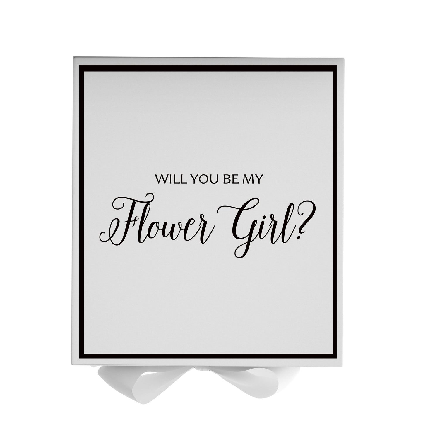 Will You Be My Flower Girl? Proposal Box White - Border