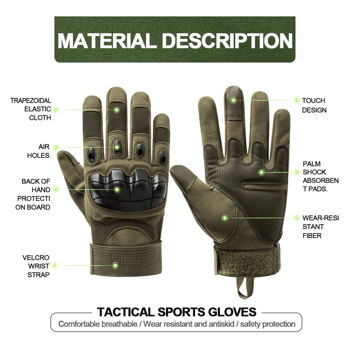 Tactical Military Airsoft Gloves for Outdoor Sports, Paintball, and Mo
