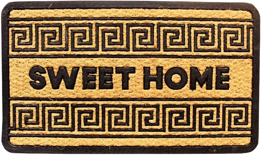 LIVEVIE Sweet Home Rubber Coir Welcome Doormat, Indoor/Outdoor Entry