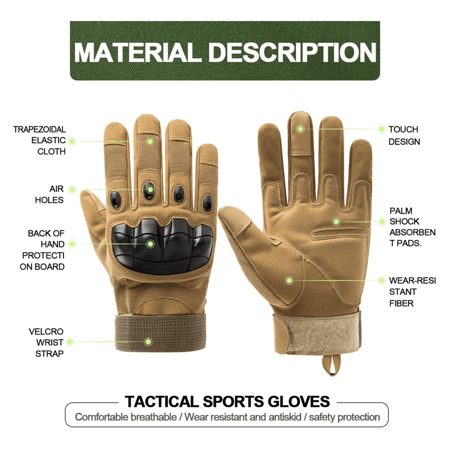 Tactical Military Airsoft Gloves for Outdoor Sports, Paintball, and Mo