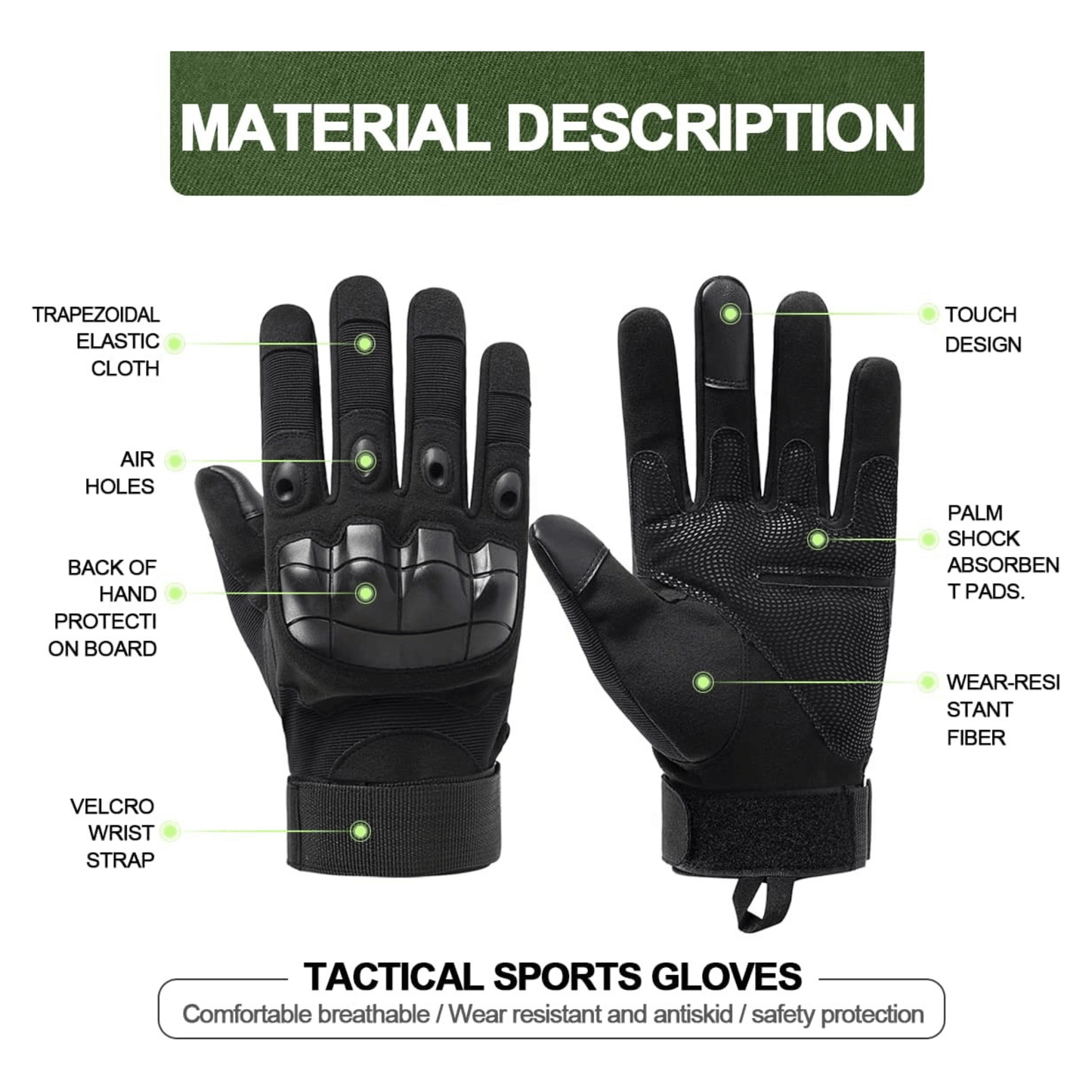 Tactical Military Airsoft Gloves for Outdoor Sports, Paintball, and Mo