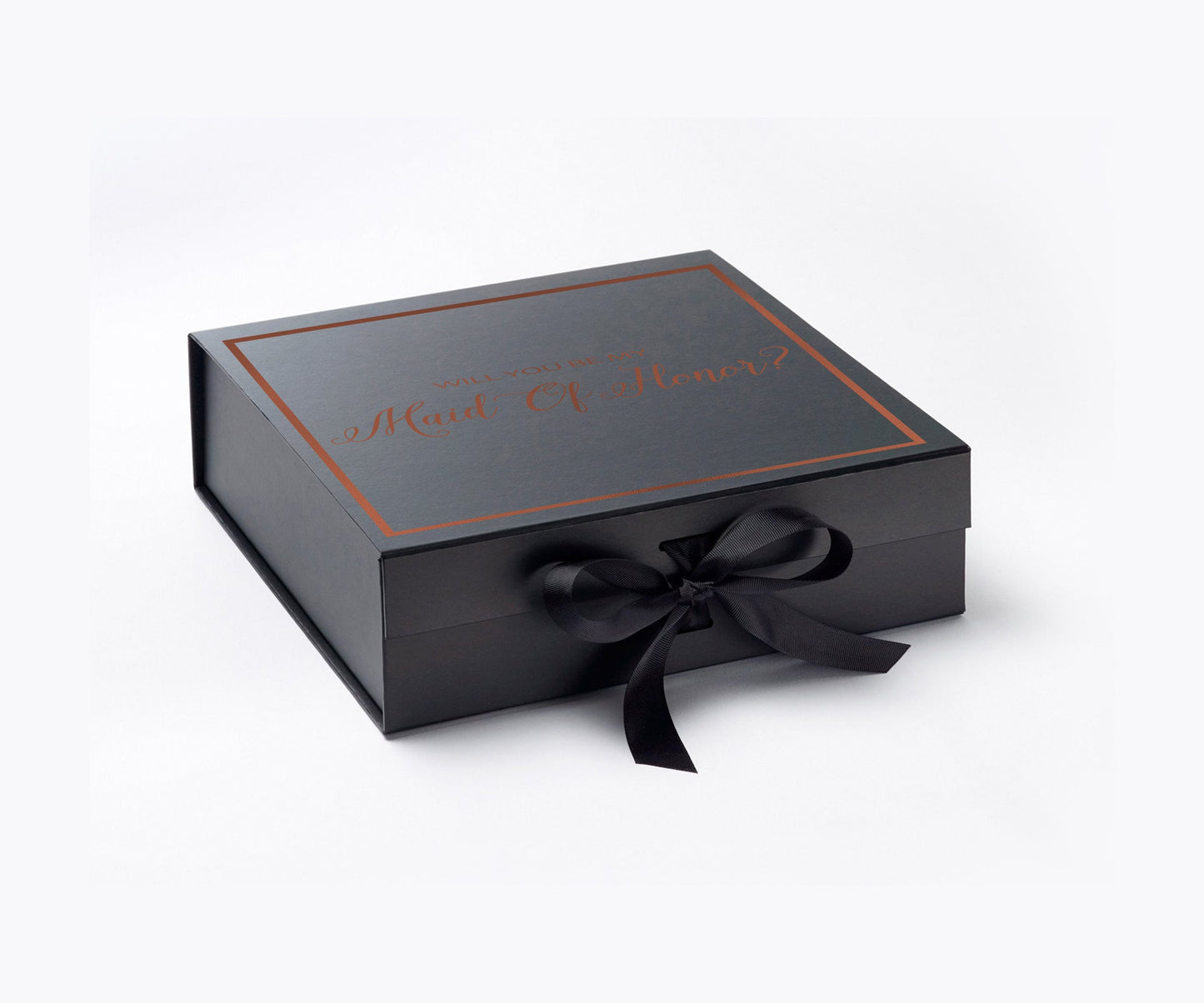 Will You Be My maid of honor? Proposal Box black - Border