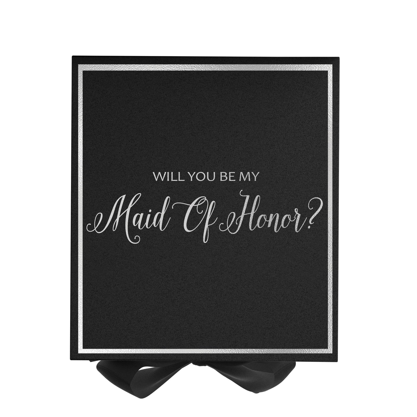 Will You Be My maid of honor? Proposal Box black - Border