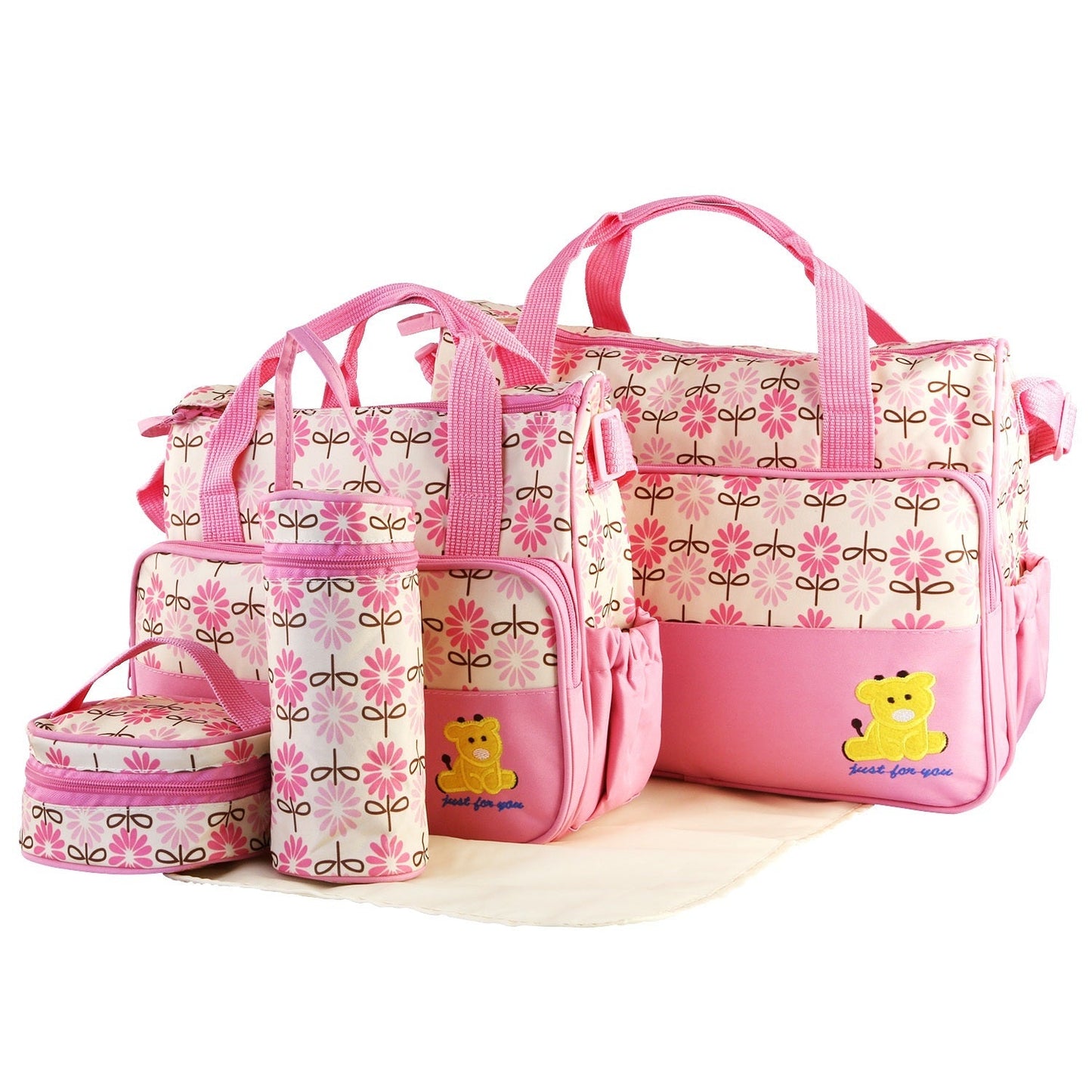 Each Set Contains 5 Pieces Of Baby Insulated Handbags With Diaper Pads