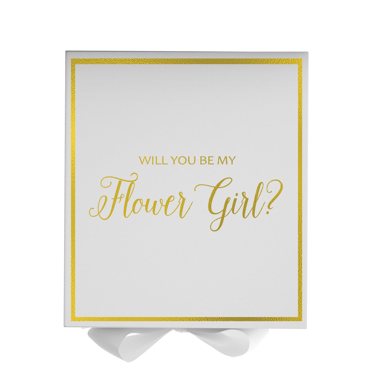 Will You Be My Flower Girl? Proposal Box White - Border