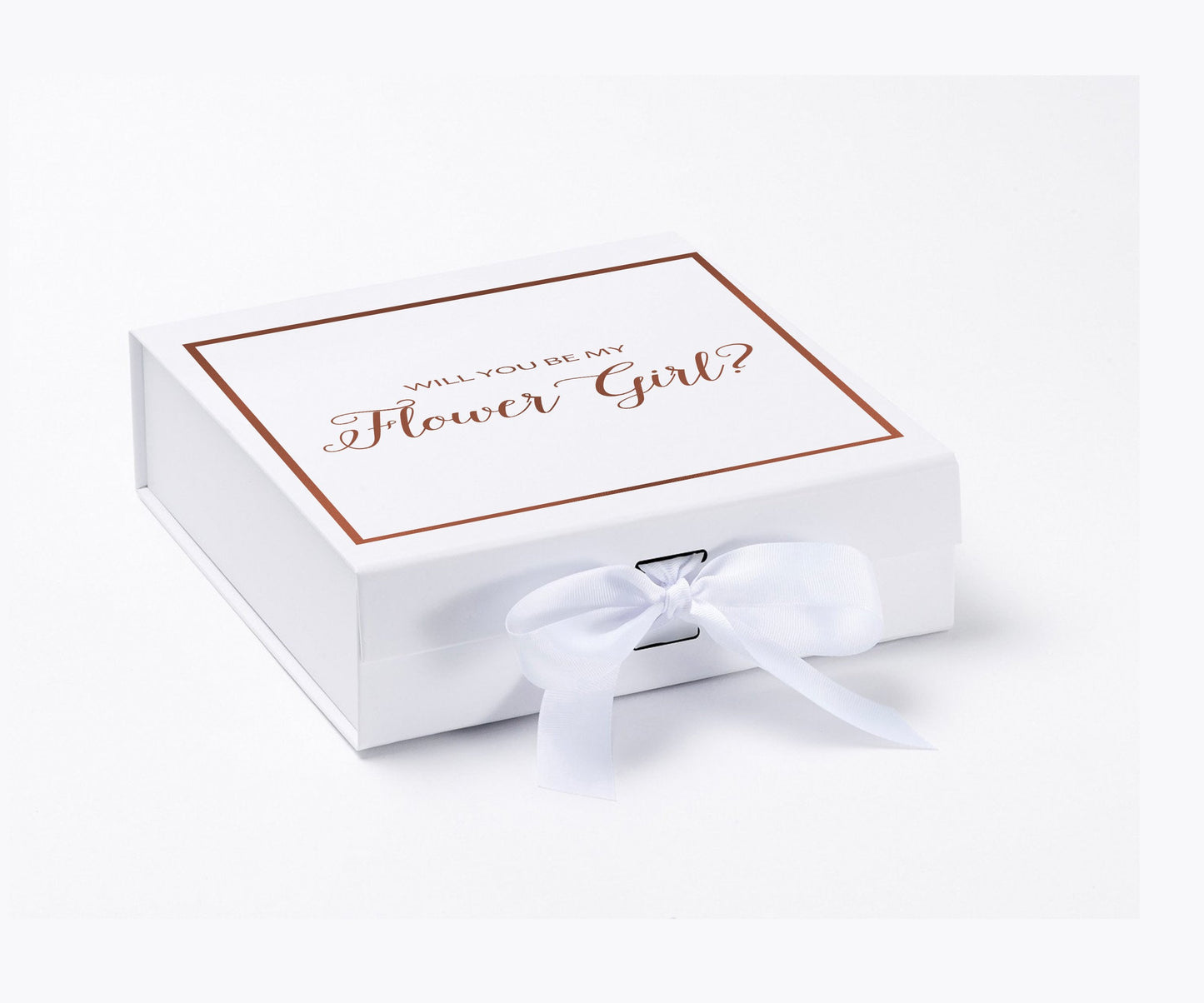 Will You Be My Flower Girl? Proposal Box White - Border