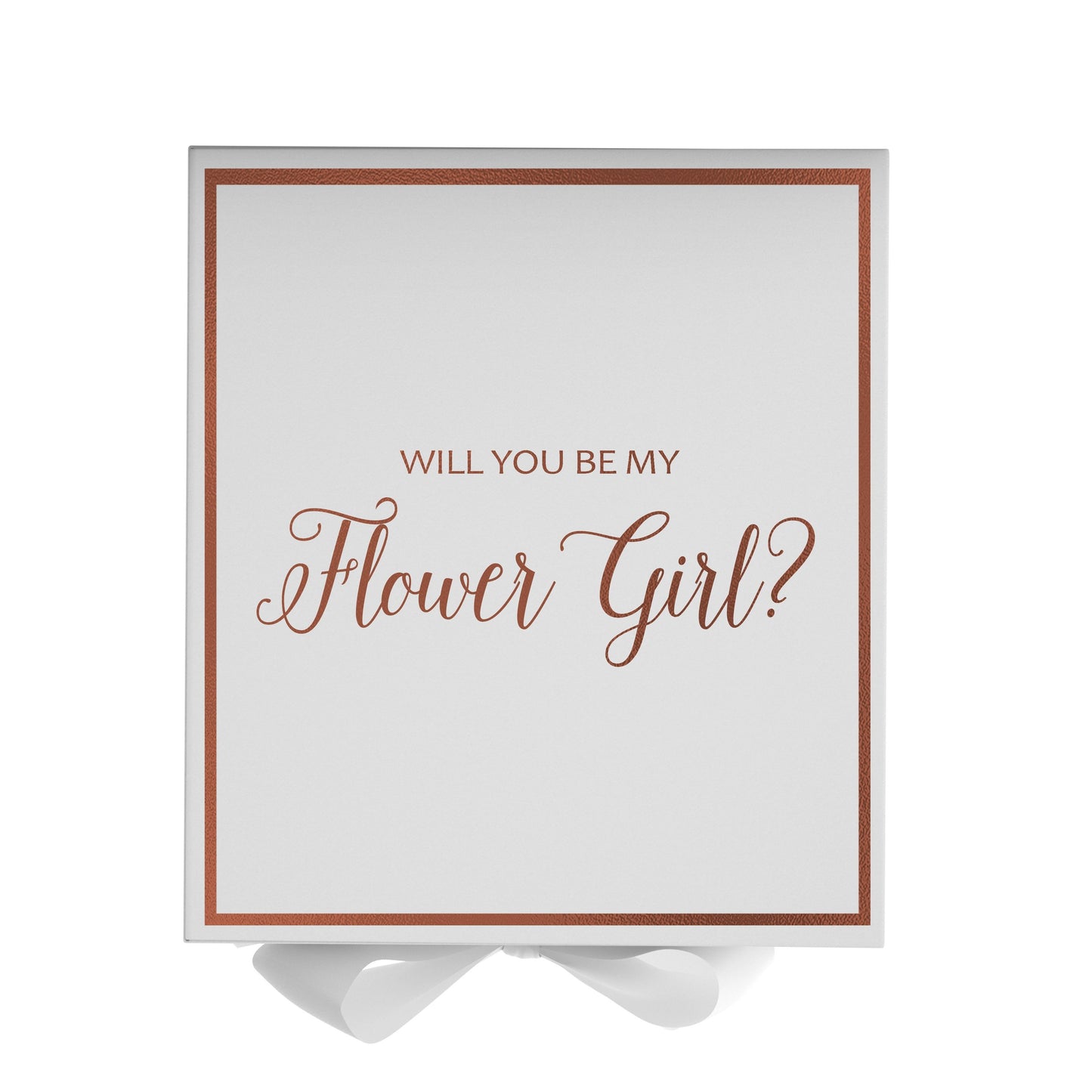 Will You Be My Flower Girl? Proposal Box White - Border