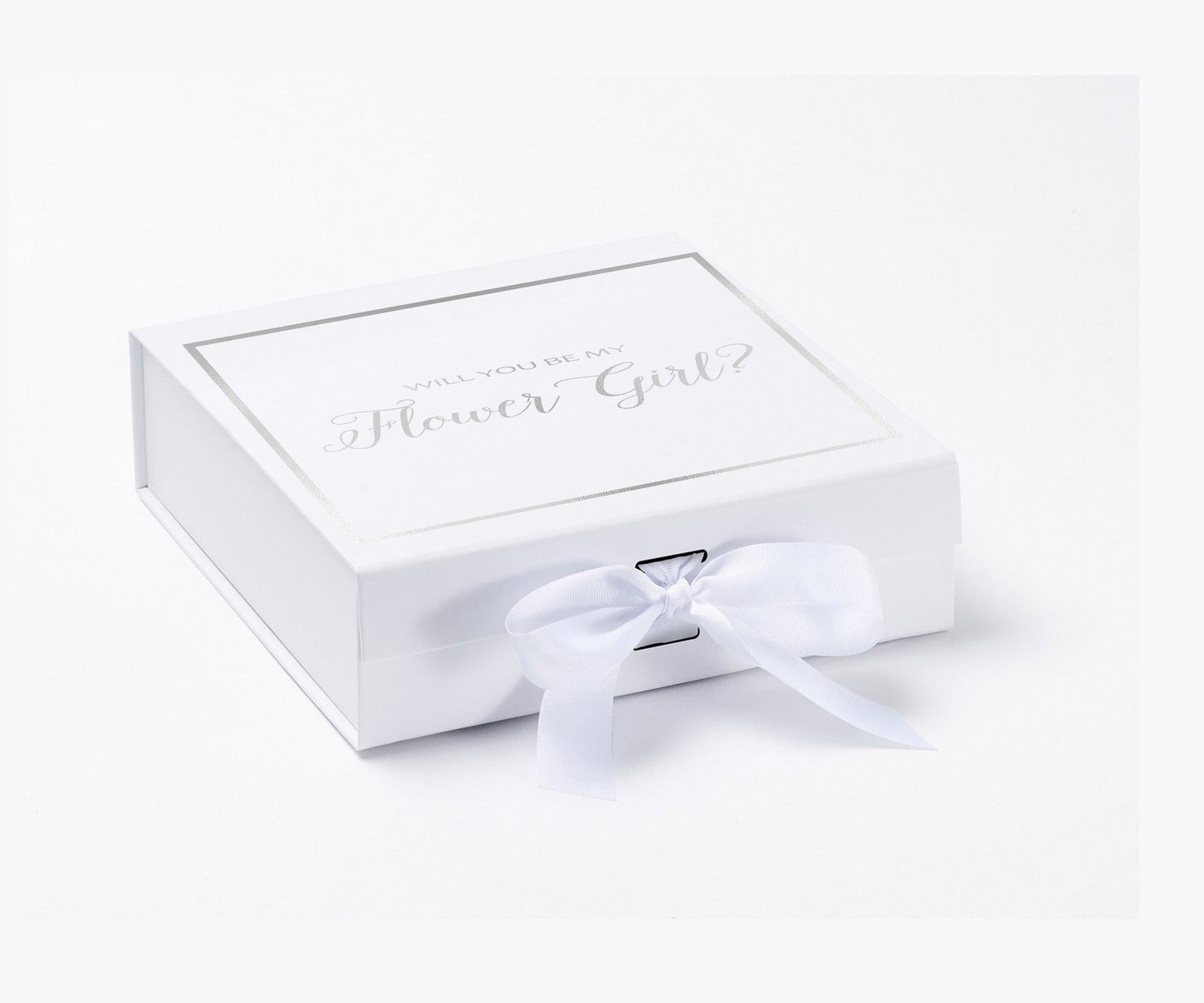 Will You Be My Flower Girl? Proposal Box White - Border
