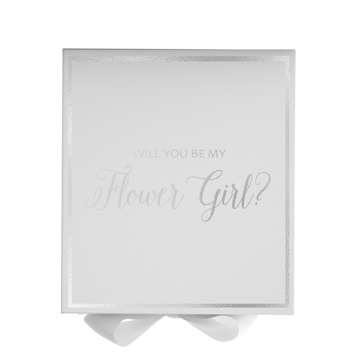 Will You Be My Flower Girl? Proposal Box White - Border