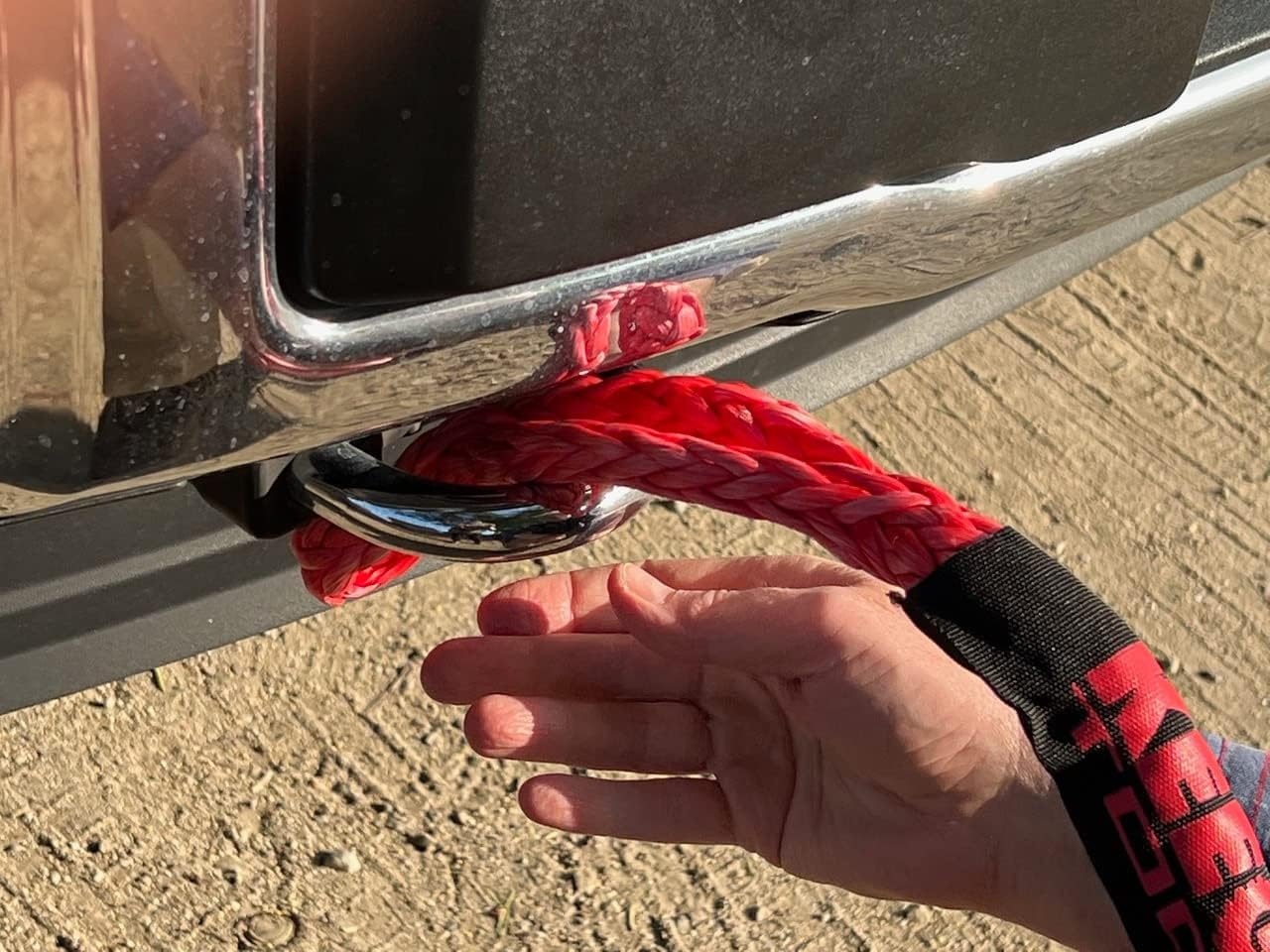 1/2" x 24" 65,000LBS Soft Shackle Recovery Rope For SUV Winch Snatch
