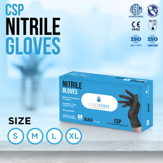 CSP Nitrile Gloves - 5.5 mil Black