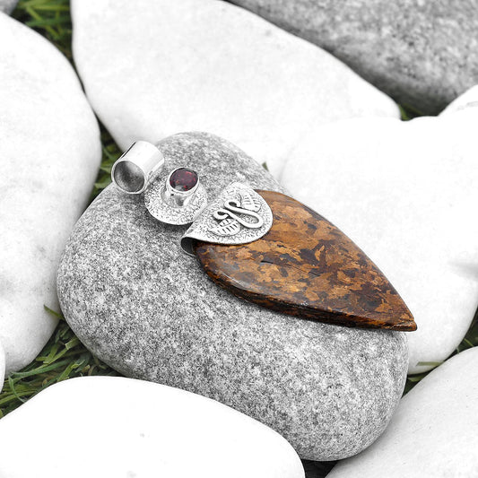 Natural Bronzite & Garnet Pendant P-1545 SDP127250