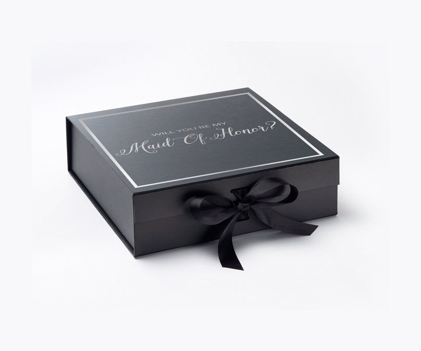 Will You Be My maid of honor? Proposal Box black -  Border
