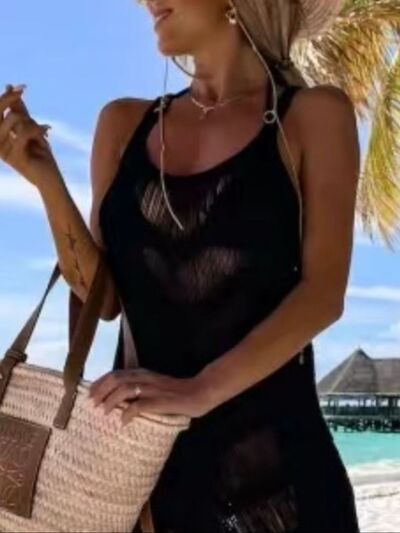 Out of State - Fringe Scoop Neck Cover-Up